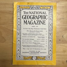 Vintage National Geographic April 1959 Great Lakes Jerusalem Helicopter France