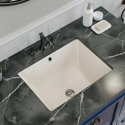 HOROW Undermount Bathroom Sink 20x15 Inch Rectangle Vanity Sink with Deep Basin