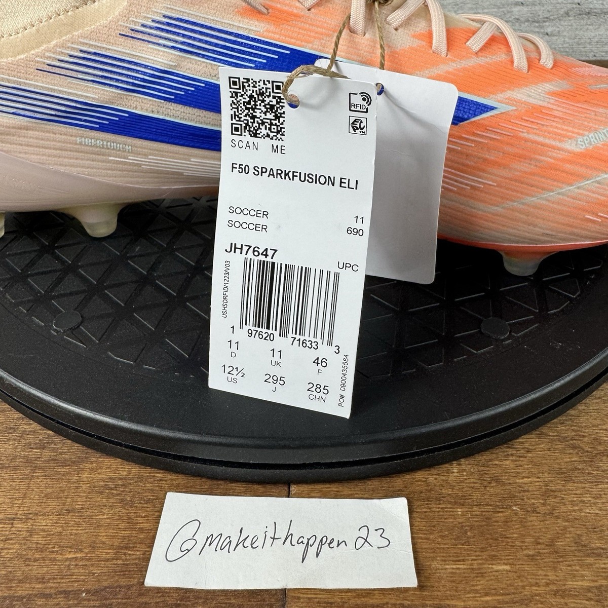 Adidas F50 Sparkfusion Elite Mid FG AG Soccer Cleats Orange JH7647
