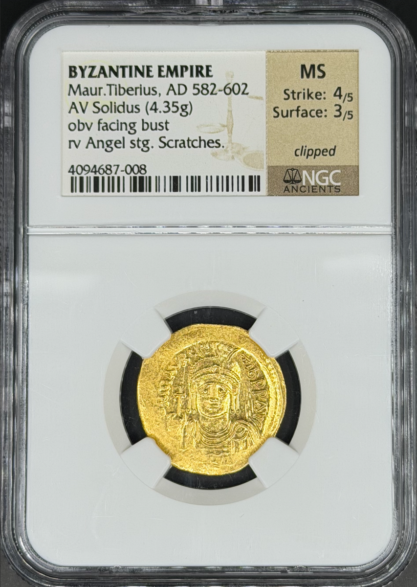 Byzantine Empire (582-602 AD) Maurice Tiberius AV Solidus NGC MS 4