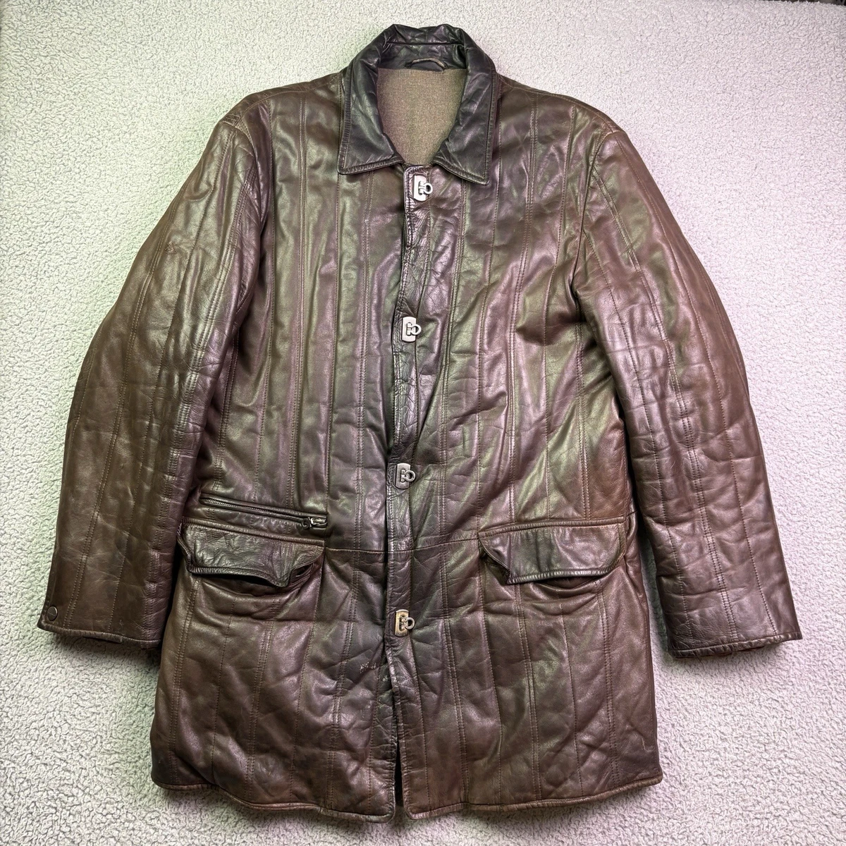 ジャケット・アウター vtg Salvatore Ferragamo leather jacket Salvatore Ferragamo Leather Outer Shell Coats, Jackets & Vests for