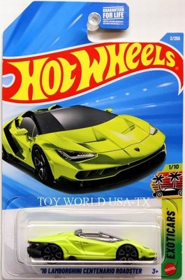 2026 Hot Wheels #02 Exoticars '16 Lamborghini Centenario Roadster green
