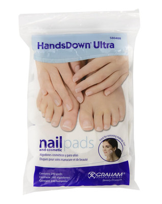 Graham Hands Down Ultra Nail and Cosmetic Pads, White, 240 Count