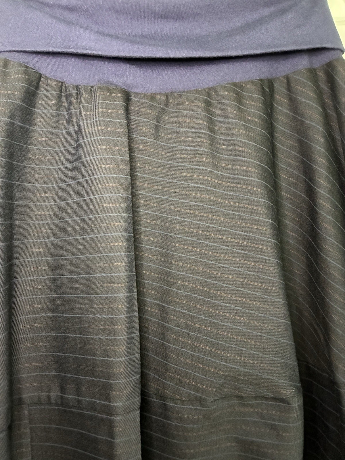 Lavgon Pinstriped Patchwork Lagenlook Wool Navy B… - image 3