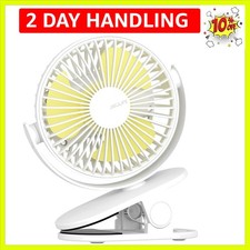 Clip on Fan, Portable Stroller Fan 4000mAh Rechargeable, Small Desk Battery O...