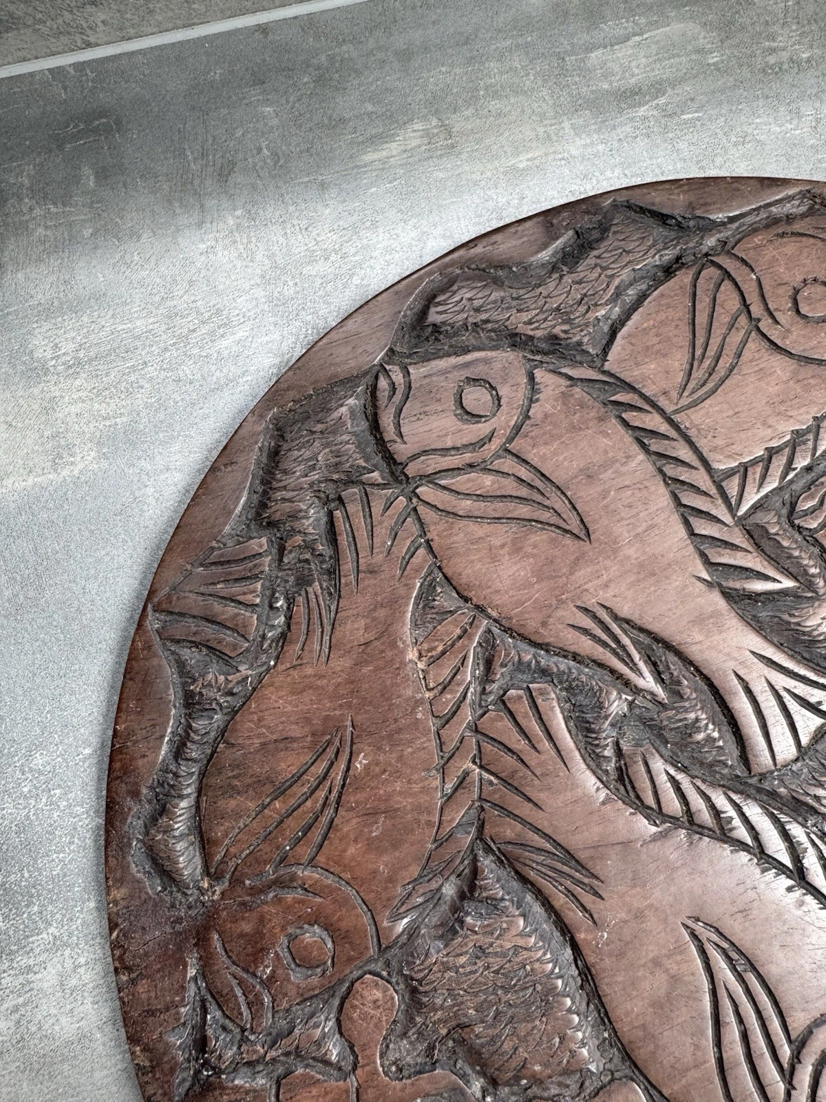 African Hand Carved Wooden Decorative Plate/Platter Double Sided Safari Animals 10