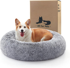 Donut Dog Bed Medium Size Dog, Round Cat Beds for Small Medium Dogs and Cats wit