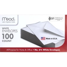 Mead 100PK 6 White Envelope 75100 , 6 3/4 inch