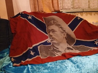 James Dean auf Südstaatenflagge Fahne