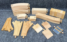 Thomas Friends Mix Brands Wooden Lot Train Tracks VTG 37 Pc Straight Turn Misc