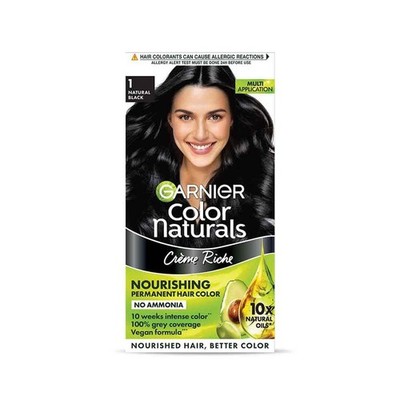 Garnier Color Naturals Creme Hair Color, Shade 1 Natural Black, 70ml + 60g