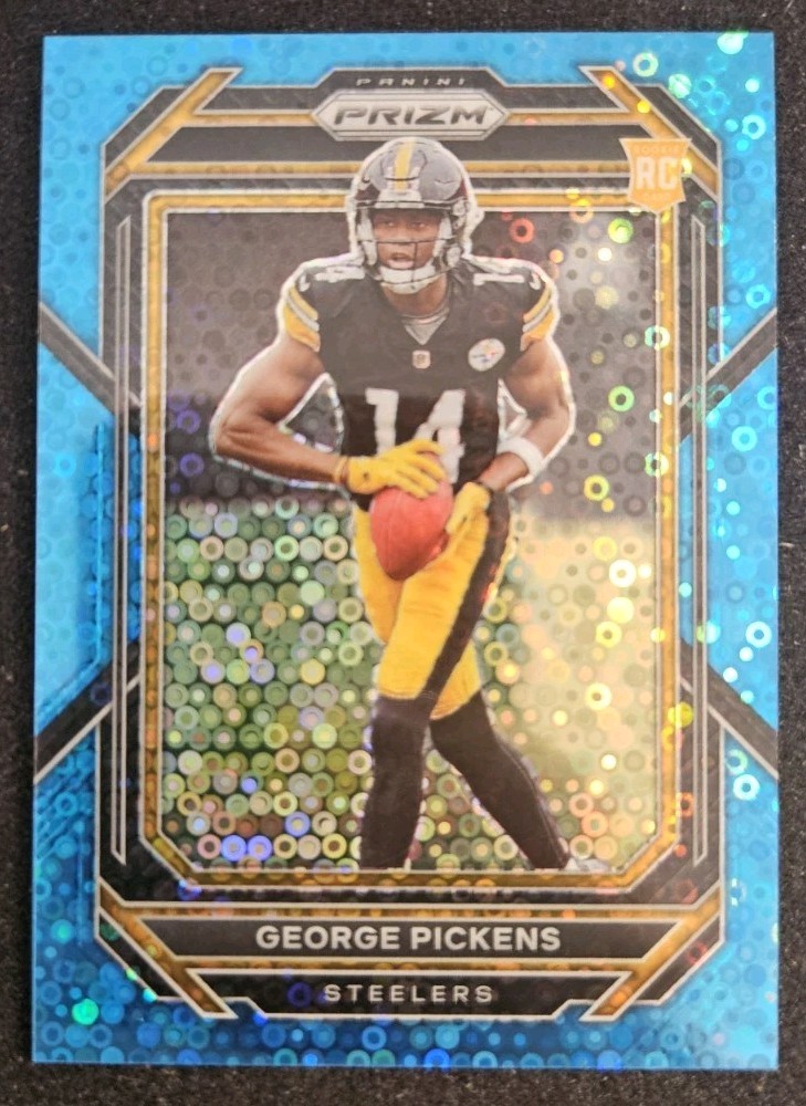 2022 Panini Prizm #329 George Pickens No Huddle Blue Prizm RC /79