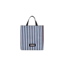 Marni Moseo Soft Small Bag in Blue Stripe Canvas Ocean Earth of Siena Black