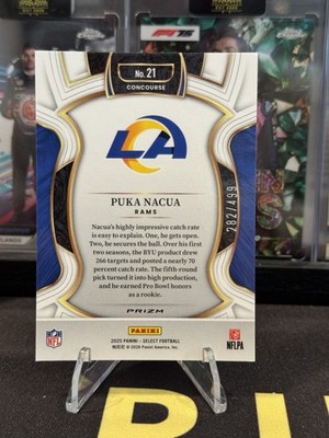 2025 Panini Select Puka Nacua #21 Concourse Orange Shock Prizm