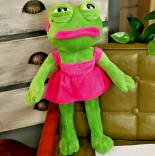 45cm Sad Frog Plush Toy Soft Stuffed Pillow Magic Expression Pepe Love Gifts £