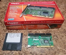 Maxtor Ultra ATA133 PCI Adapter Card w Install Diskette and Box No Cables 