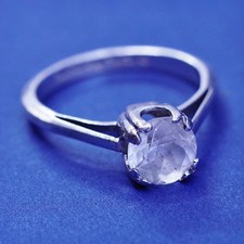 Size 6.75, ESPO sterling 925 silver ring w/ crystal anniversary engagement ring