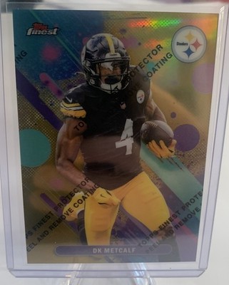 Topps Finest DK Metcalf ssp protective cover Gold 19/50 Steelers 🔥