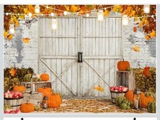 8X6FT Fall Thanksgiving Backdrop Autumn Pumpkin Harvest Barn Background...