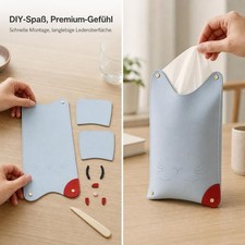 Porta pañuelos cuero DIY motivo animal cierre magnético escritorio, para cómoda