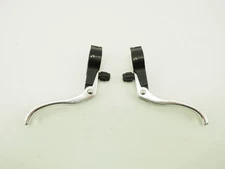 Unknown Brand Mechanical Bicycle Brake Lever Set Silver Front and Rear Clamp-On