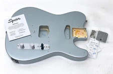 TINY CRACK! Fender Squier Tele Body Slick Silver Affinity Electric Guitar