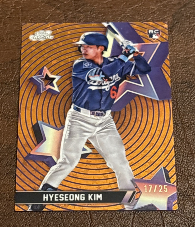 Hyeseong Kim 2025 Topps Cosmic Chrome Starfractor Orange Ref /25