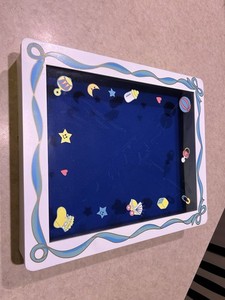 Baby-Themed Blue White Decorative Wood Glass keepsake box