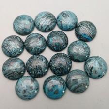 30pcs 18mm Natural Blue Crazy Agate Round CAB CABOCHON DIY Jewelry No Holes