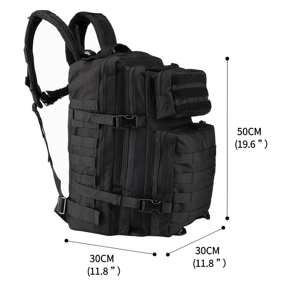 Oreunik Military Backpack 45L Waterproof Tactical Molle L, Black | eBay UK