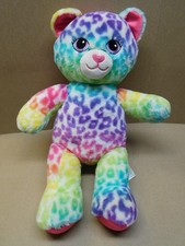Rainbow Spotted Leopard Cat Plush 17" Build-A-Bear Stuffed Animal -- 2016