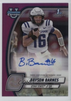 2024 Bowman U Chrome Prospect Fuchsia Refractor 149/150 Bryson Barnes Auto 1q44