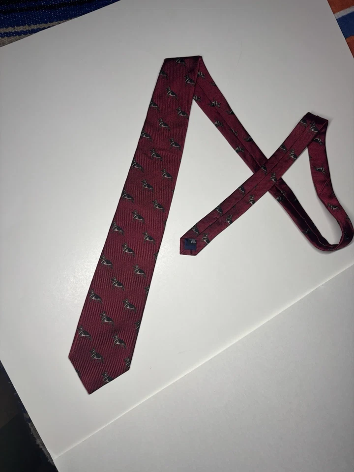 Corbata de jacquard roja 100 % seda Chipp para hombre perros pastores alemanes 60”x3,25” Foto 4 de 4