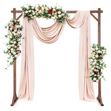 7.2 FT Square Wedding Arch Wooden Arbor Backdrop Stand w/ Triangular-Shaped Base