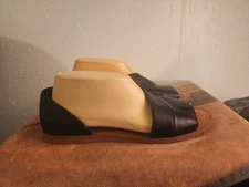 Sole Society Colvan D'Orsay Womens 9.5 Black Leather Slip On Open Toe Sandal #42