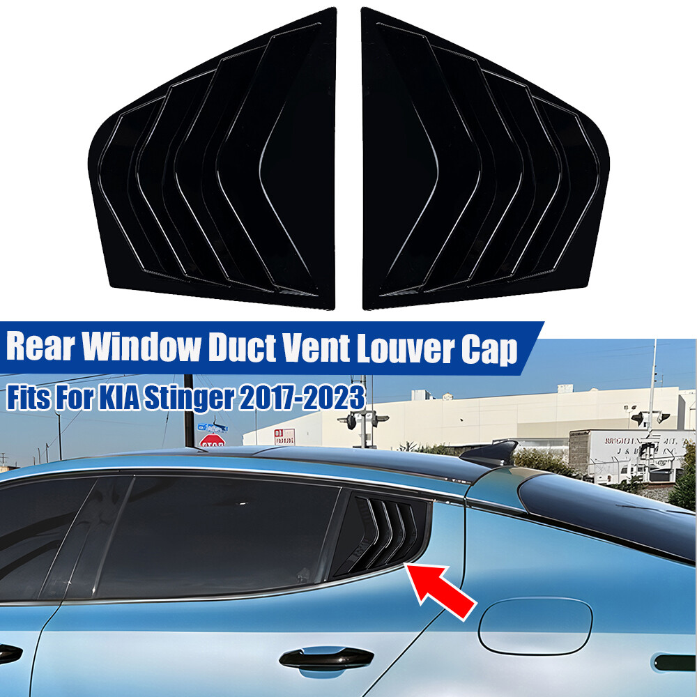 Gloss Black For KIA Stinger 201723 Rear Window Quarter Glass Vent Louver Cover eBay