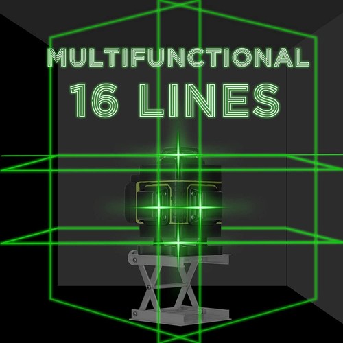 LIVELLA LASER TRACCIATORE AUTOLIVELLANTE 4D 16 LINEE 360° ROTAZIONE LINEA VERDE - Foto 8 di 8