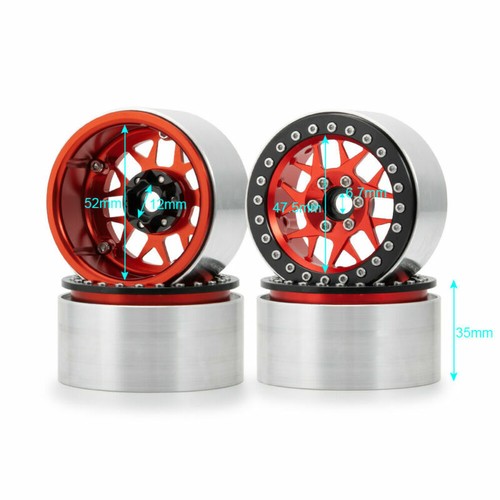 AXSPEED 4PCS 2.2" CNC Alum Beadlock Wheels Rims for 1:10 RC Wraith TRX-4 D90 Car - Picture 2 of 12