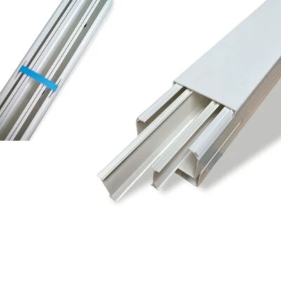 10m Kabelkanäle 100x40 Weiss VDE mit Trennwand 10 St und Klammern - Bild 1 von 3