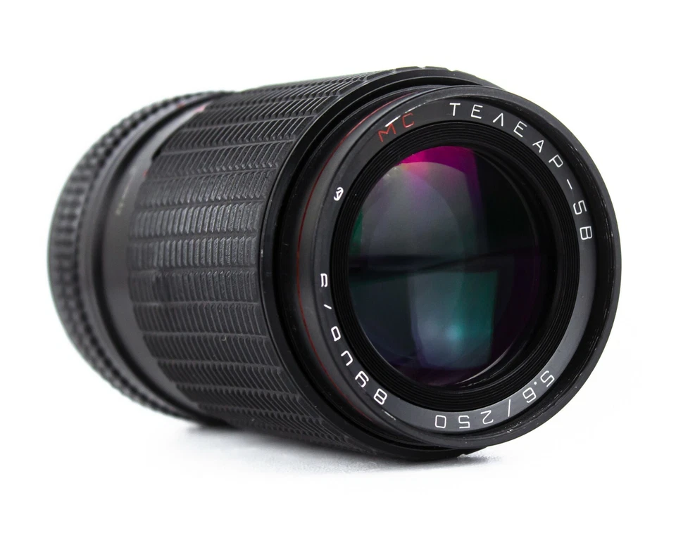 Lens MC TELEAR - 5 V Telephoto 5,6 / 250 Mount KIEV - 88 Bayonet B USSR - Image 2 of 4
