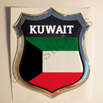 Kuwait Sticker Sticker Kuwait Emblem 3D Resin Domed Gel Kuwait Flag Vinyl Decal Car ...