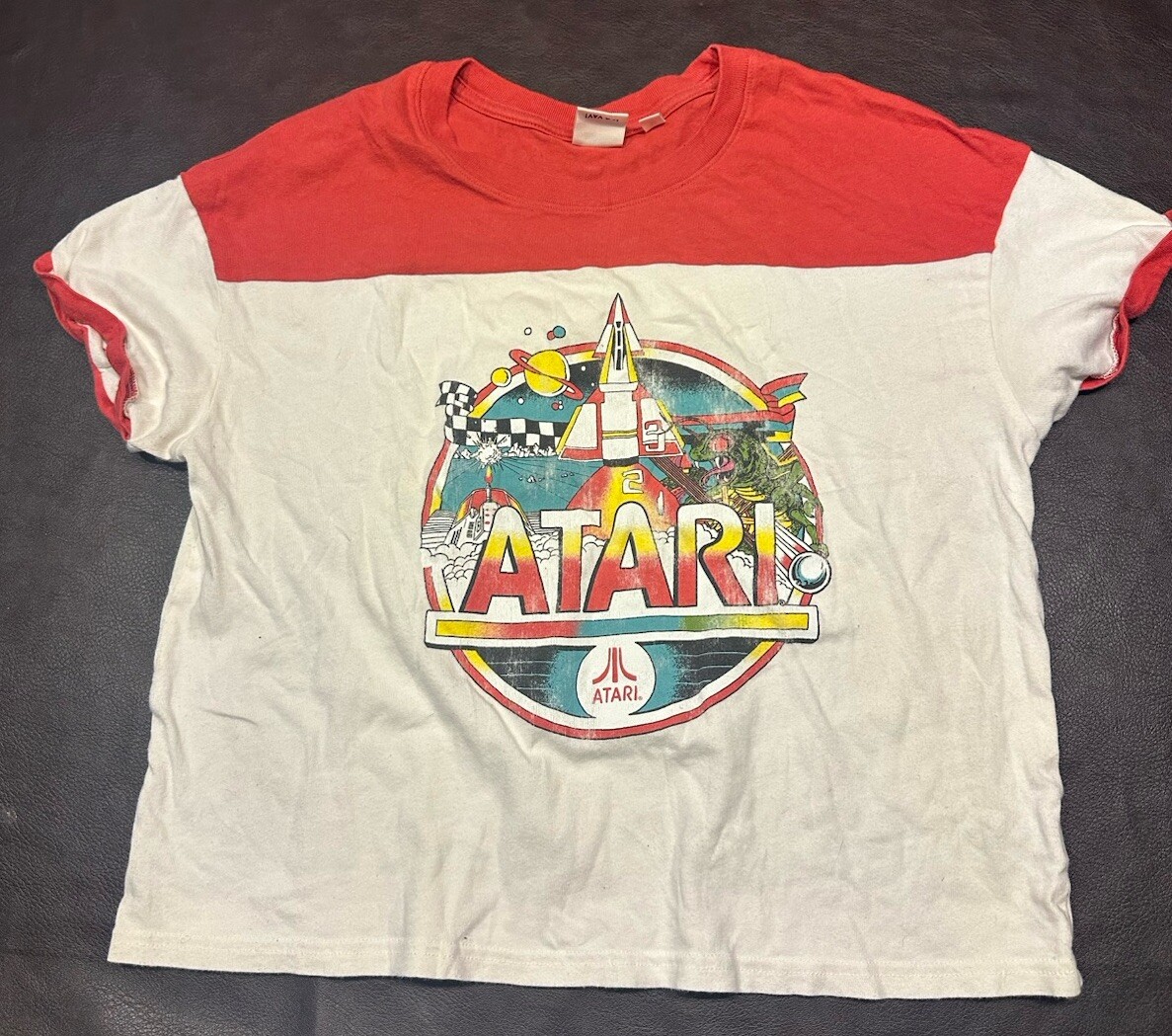 80s Atari Gamer Vintage Look Gaming T Shirt By JunkFood Cropped Tee Size Medium