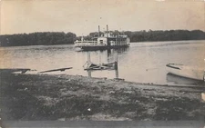 H58/ Interesting Real Photo RPPC Postcard c1910 River Lake Ferry Crossing 7