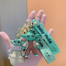 Dijes de regalo para llavero de bebé Yoda Star-Wars dibujos animados llavero de coche