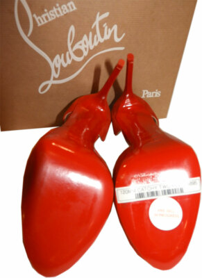 Christian Louboutin Pumps Catchy Two Peep Toe Sandals Red Suede