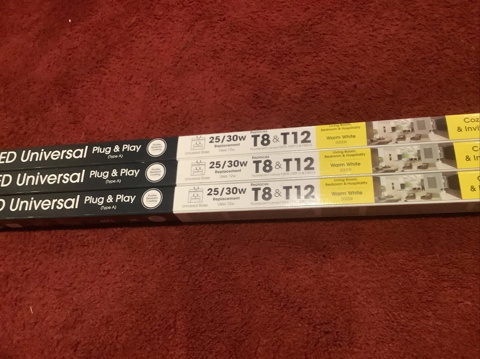 3 Pack Feit Electric 3ft. LED Universal Plug and Play Type A 25/30 T8 & T12 8W - Image 2 of 2