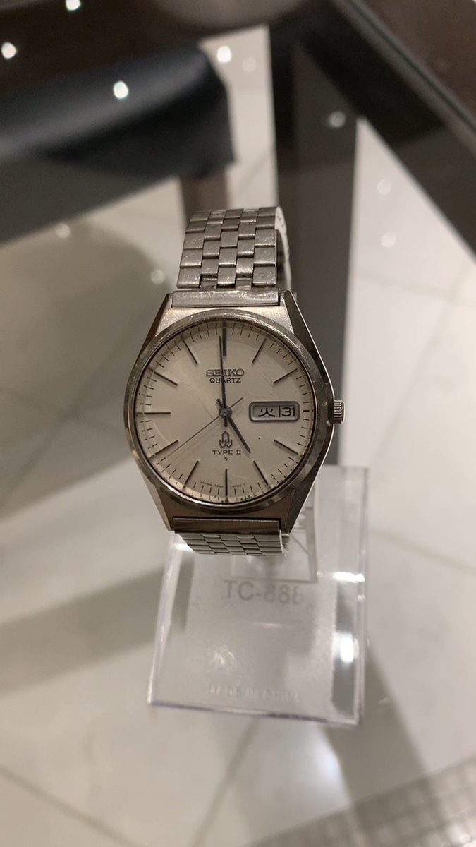 SEIKO TYPE II 7546-8000 1978 SUWA クォーツ Vintage 1970s SEIKO Type II 7546-8000 Quartz Silver Dial Men's