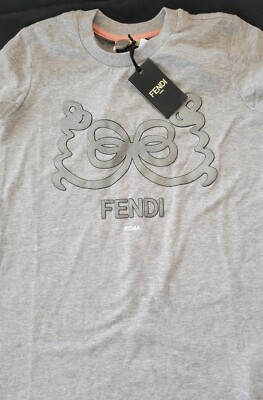 2025SS FENDI KIDS ロゴマークピケポロシャツWH (C-10y) NWT NEW Fendi kids logo with bow t-shirt 6y | eBay