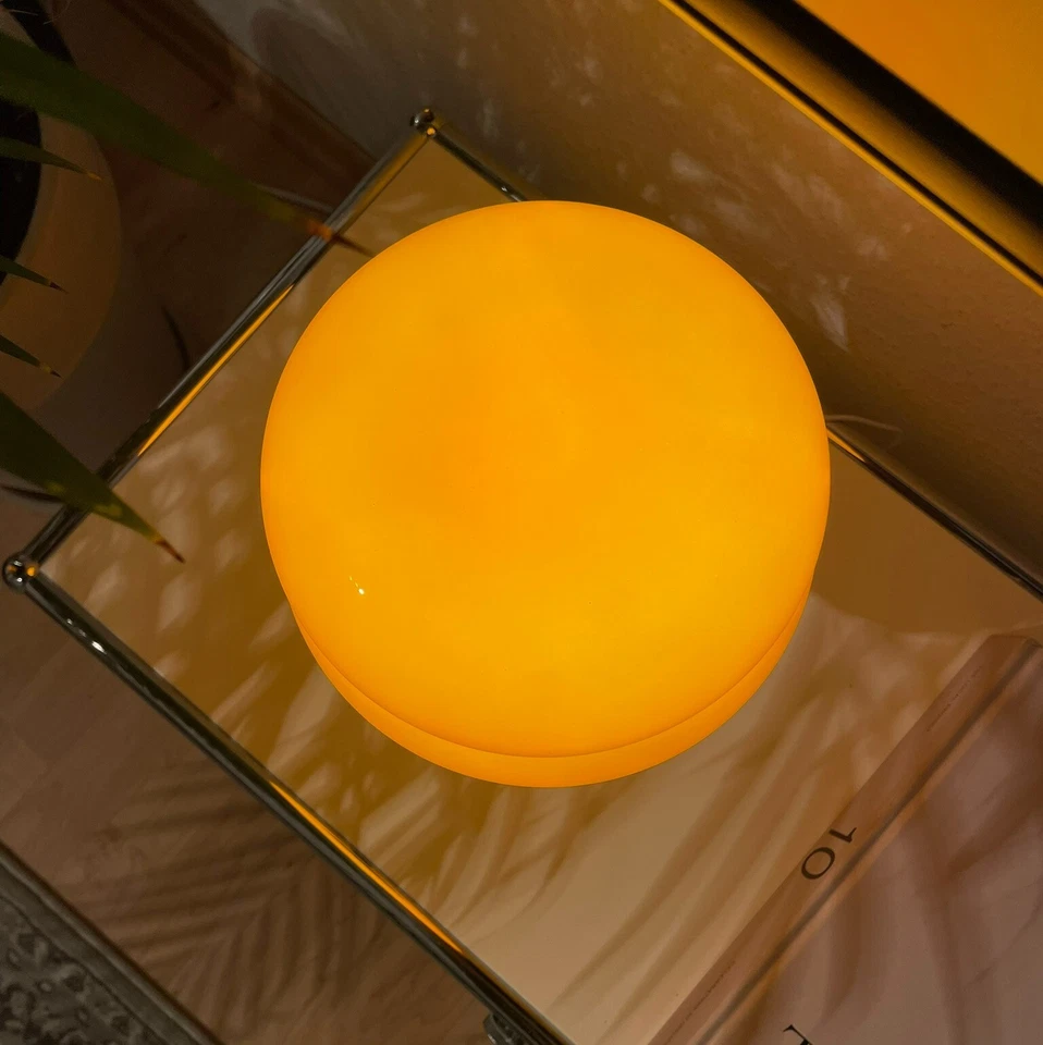 Space Age Tischlampe | 70er Retro Pilzlampe Vintage Stil | Glas & Chrom - Bild 3 von 4
