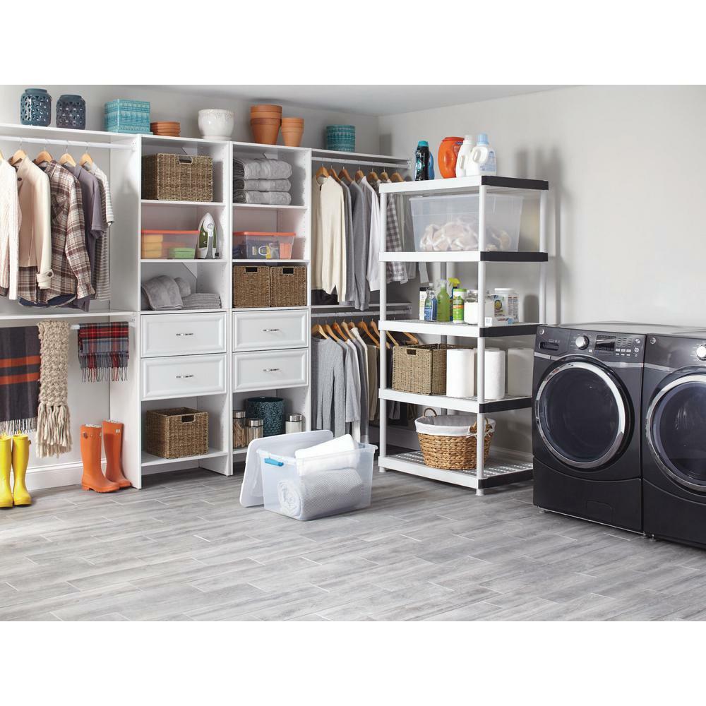 Gray 5Tier Plastic Garage Shelving (36 in. W x 72 in. H x 18 in. D) eBay